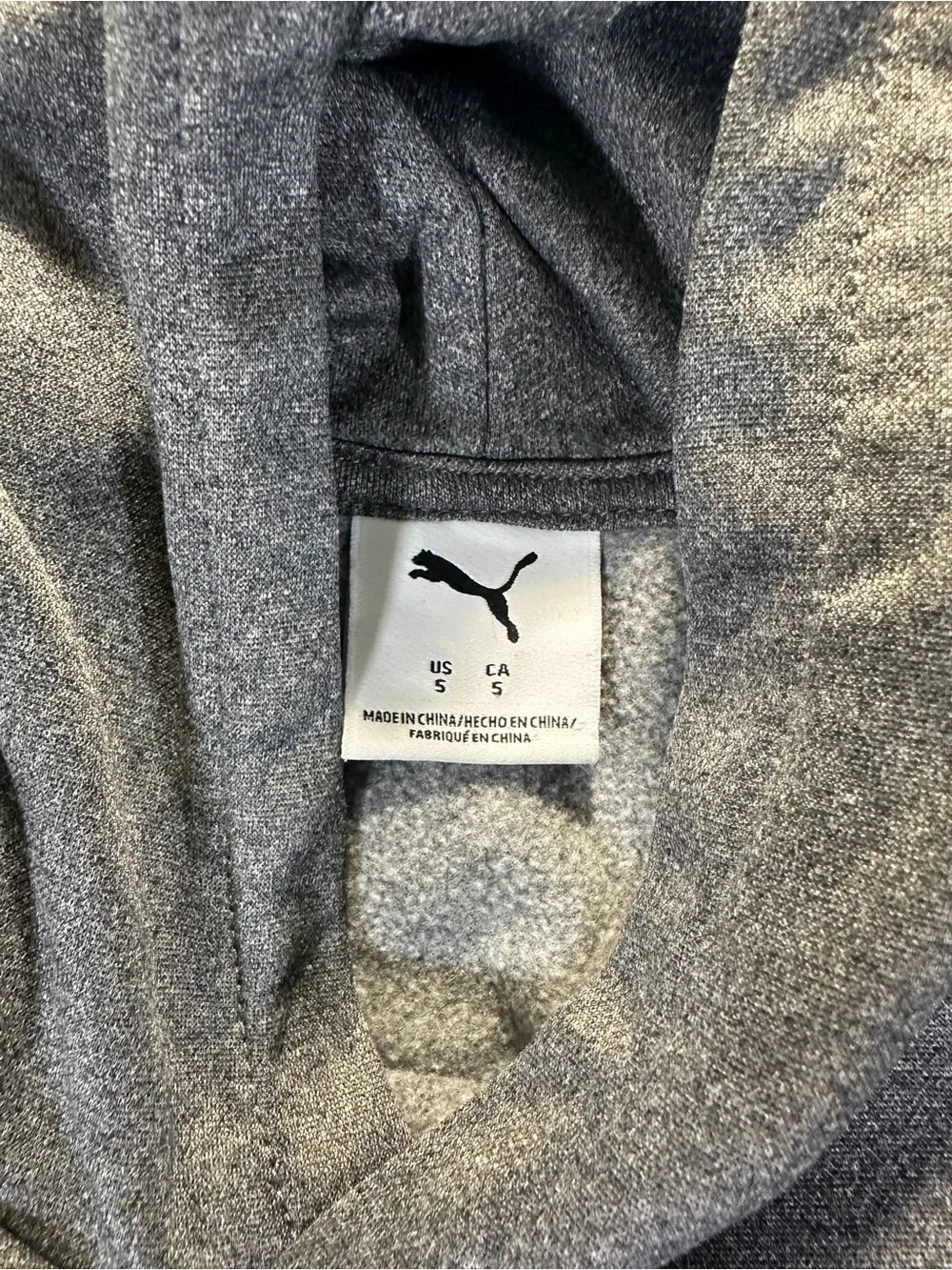 Puma Kids Gray Hoodie with White Puma Logo
